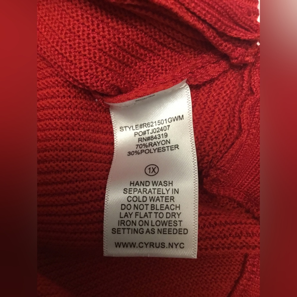 Cyrus Bold Red Ribbed Sweater - Picture 3 of 14